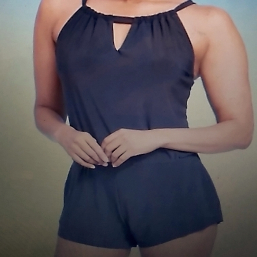Aqua Green swimwear ladies large black NWOT